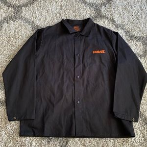 Hobart Black utility snap button collared long sleeve